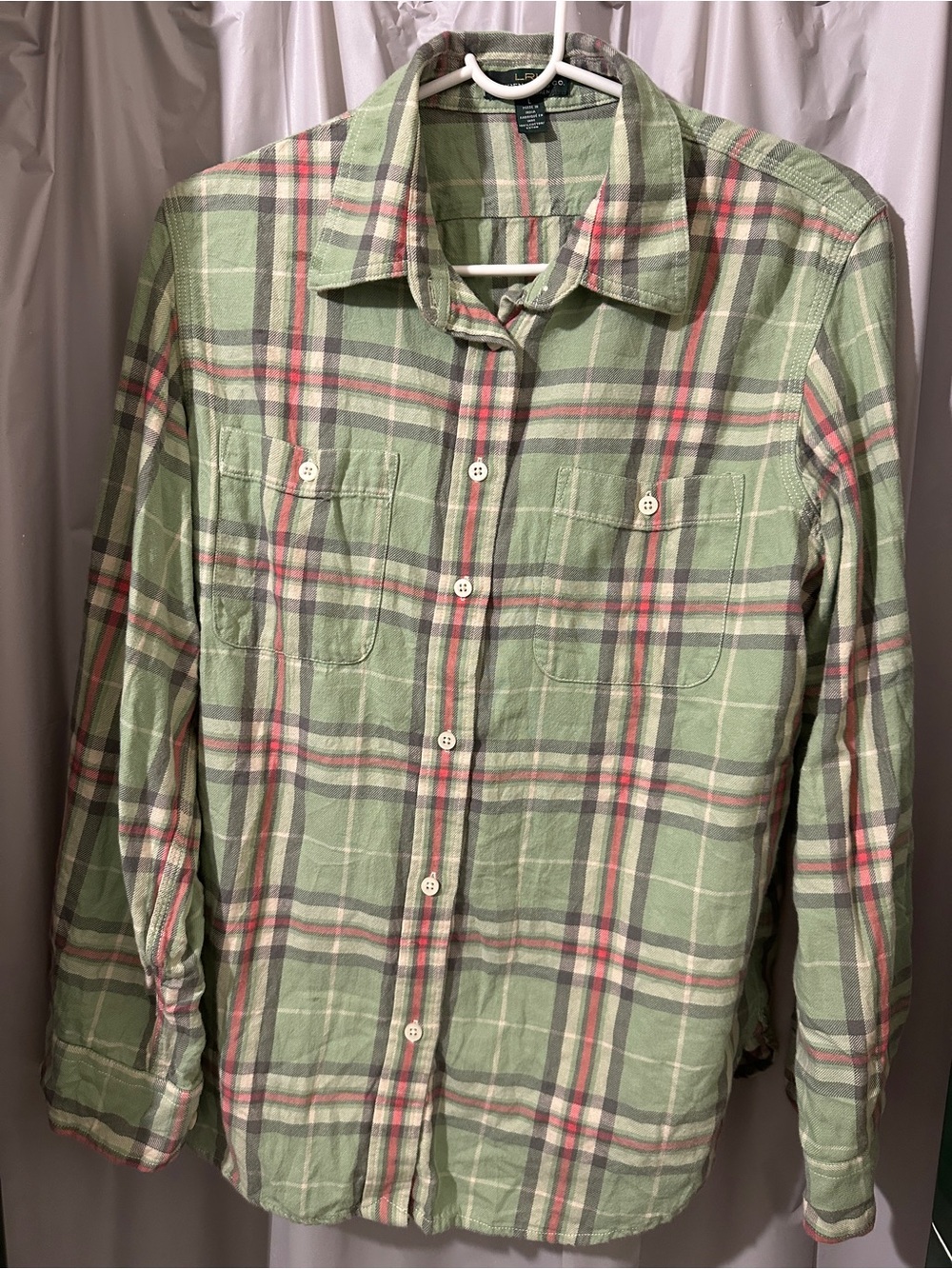 Ralph Lauren Light Green Plaid Button-Down Shirt